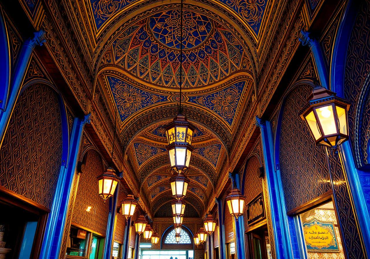 Sharjah Blue Souk lantern-lit interior